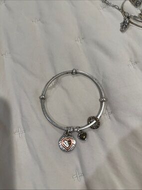 Brighton Silver Toned Bracelet with Rose Gold and Gold Hearts for Mother